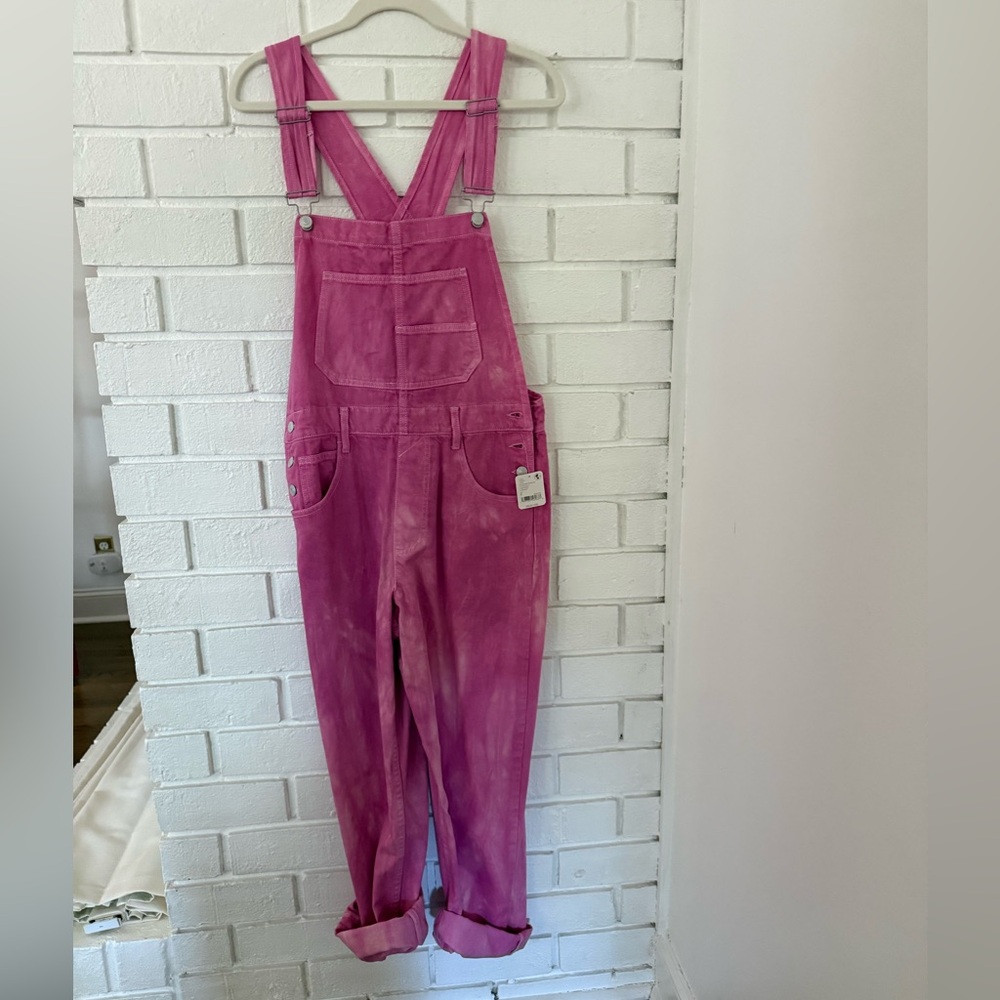 We The Free Pink Ziggy Denim Overalls